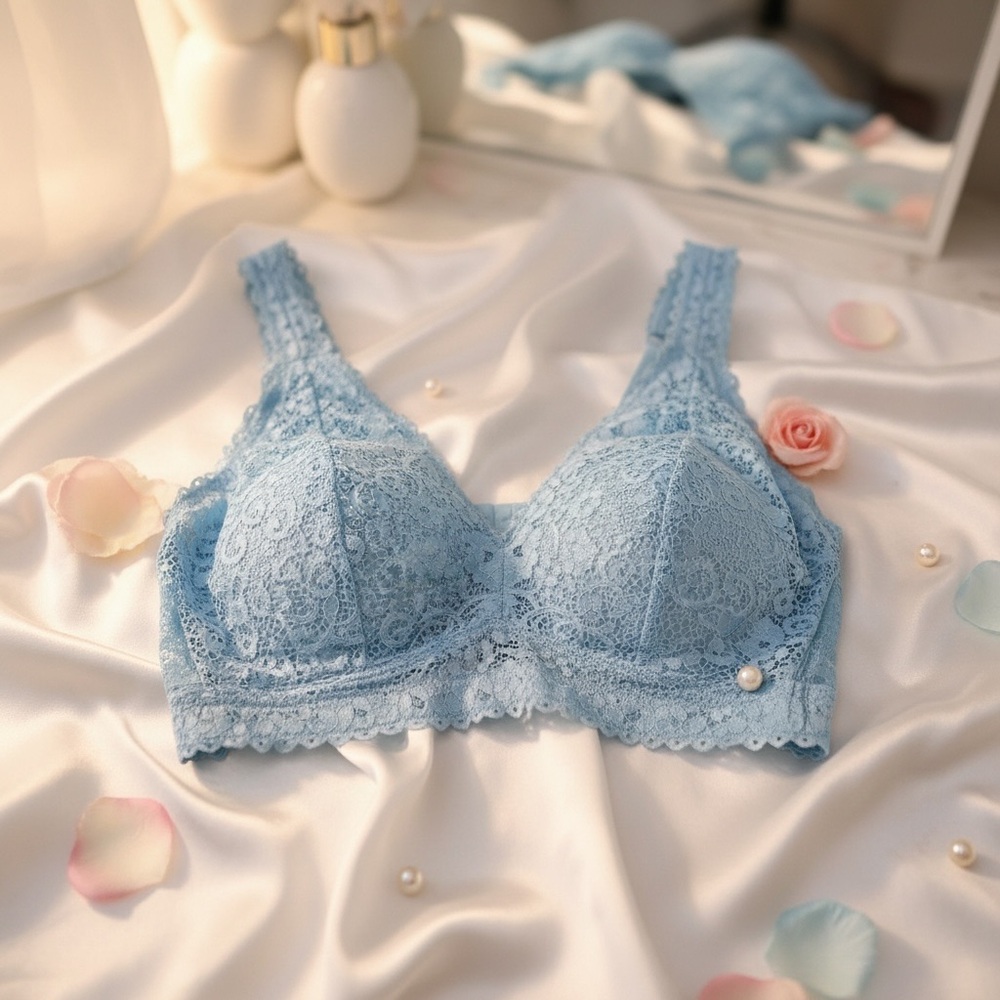 Parfait Blue Lace Bra Sz 42H | Full Coverage Support Lingerie